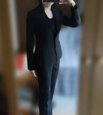PROPORTION 여성용 팬츠 수트 셋업 상하의 블랙