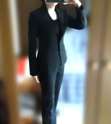 PROPORTION 여성용 팬츠 수트 셋업 상하의 블랙
