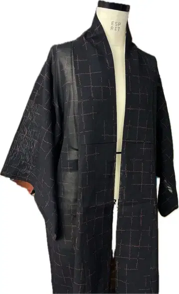 Y626-3 블랙 베이스 격자 무늬 여름용 기모노