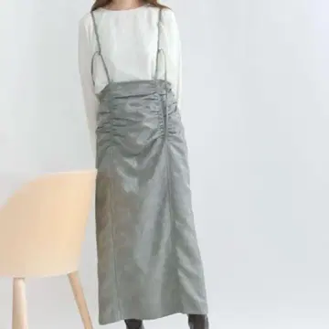 terrace 셔링 서스펜더 스커트 택 포함 미사용 새상품 그레이