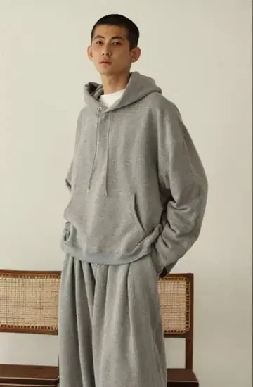 Sillage 루프휠 서큘러 후디 멜란지 그레이