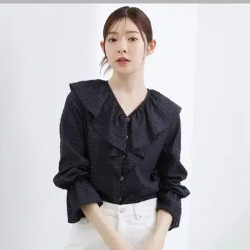 그로브 어른의 화려함 체크 블라우스 블랙