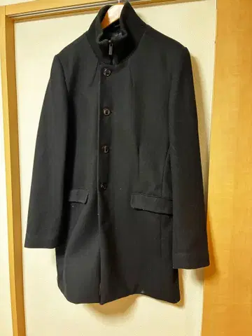 ZARA MAN 체스터 코트 블랙 리브 옷깃