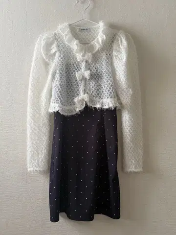 BUBBLES 볼레로 & 도트 원피스 세트