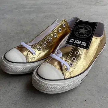 미사용 새상품 converse All STAR100 메탈릭 골드 27cm