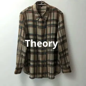Theory 체크 무늬 긴팔 셔츠 시어 소재