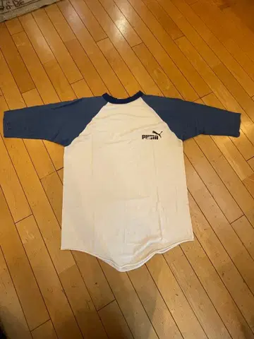 PUMA 래글런 7부 소매 T셔츠 L 화이트 블루