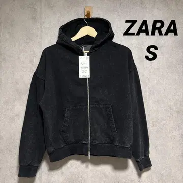 ZARA 자라 워시 가공 지퍼 사양 후디 S 새상품 그레이