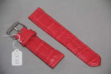 2R64 크로커다일 시계 벨트 22mm용 빨간색