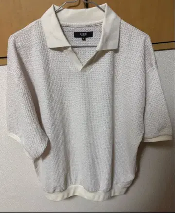 BEAMS HEART 피케 셔츠 화이트 M 사이즈