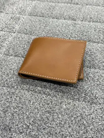 핸드메이드 접이식 지갑 가죽 지갑 카멜