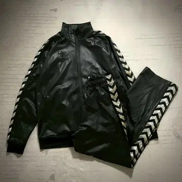 새상품급 Y2K hummel 광택 블랙 x 실버 셋업 O 저리