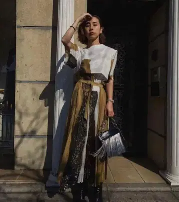 ameri vintage FUDE ART PLEATS DRESS 원피스
