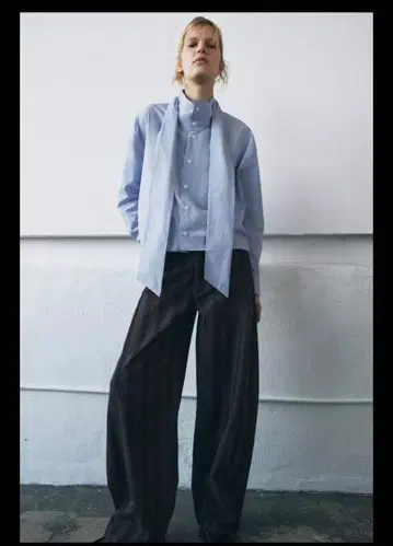 ZW COLLECTION 리본 포함 셔츠