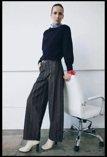 데님 팬츠 ZW COLLECTION BARREL 미드 라이즈
