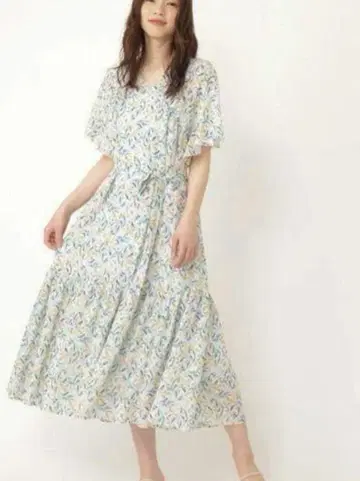 JILLSTUART 반팔 롱 원피스 꽃무늬