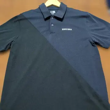 뉴에라 NEW ERA 피케 셔츠 골프웨어 블랙/네이비 M 사이즈