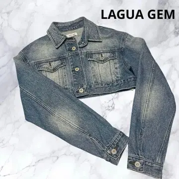 LAGUA GEM 라그아젬 크롭 데님 자켓 Y2K 숏 기장