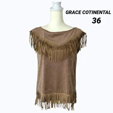 GRACE COTINENTAL 웨스턴 프린지 프렌치 슬리브 상의