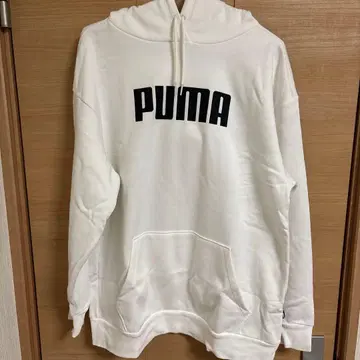 푸마 로고 후드티 화이트