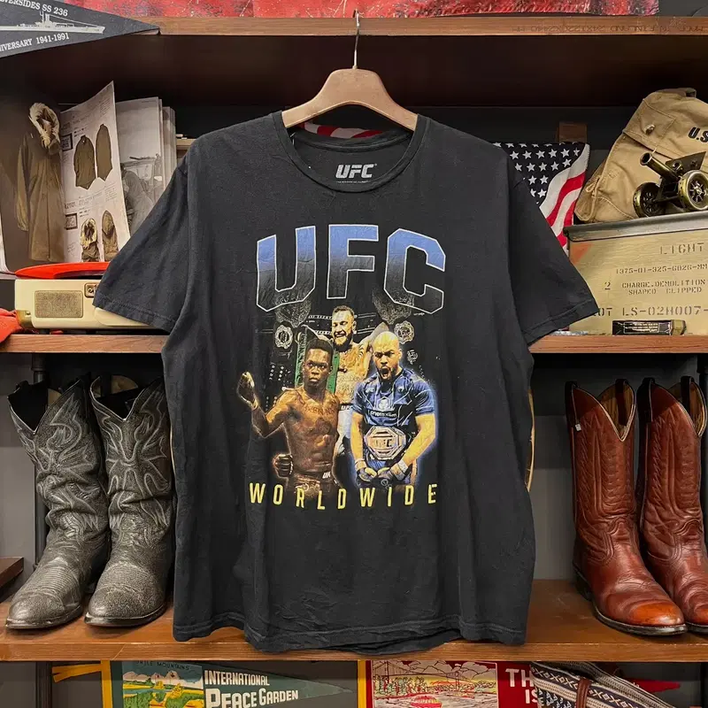UFC 오피셜 굿즈 월드와이드 챔피언스 프린팅 반팔 티셔츠 N1779