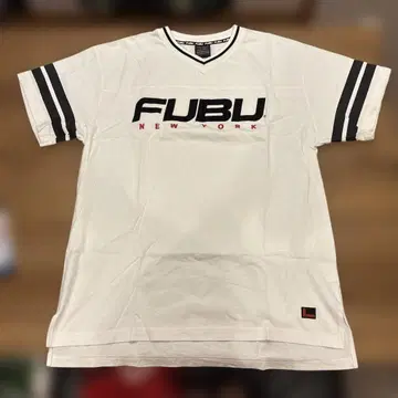 FUBU 후부 게임 셔츠풍 T셔츠 V넥 빅 로고 L 사이즈