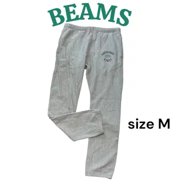 [ M 사이즈 ] BEAMS 빔즈 칼리지 프린트 스웨트 팬츠 그레이