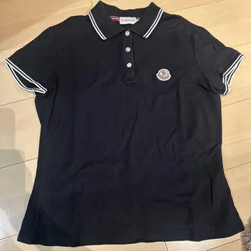 MONCLER 반팔 피케 셔츠 블랙 L 사이즈