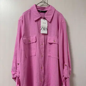 ZARA 자라 린넨 셔츠 핑크