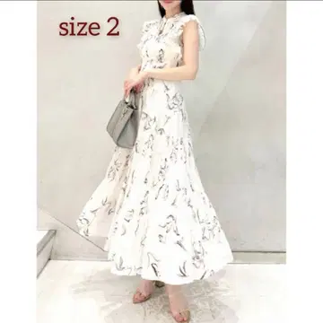 가격 인하 SNIDEL Sustainable 프린트 플리츠 원피스 L
