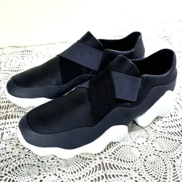 컨디션 최상 CAMPER TWINS 볼륨 밑창 가죽 스니커즈 통굽 블랙