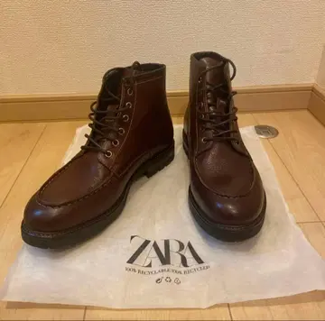 ZARA 레이스업 부츠 브라운