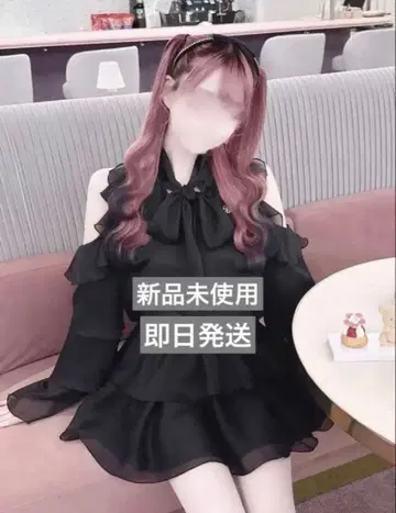 허니뮤우 빅리본 프릴 쉬폰 원피스