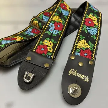 Gibson 기타 스트랩 꽃무늬 자수