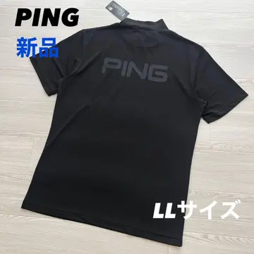 새상품 PING 핑 모크넥 반팔 셔츠 티셔츠 블랙 LL 사이즈