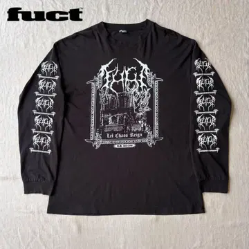 FUCT 팩트 노트르담 긴팔 T셔츠 소매 프린트 블랙 L