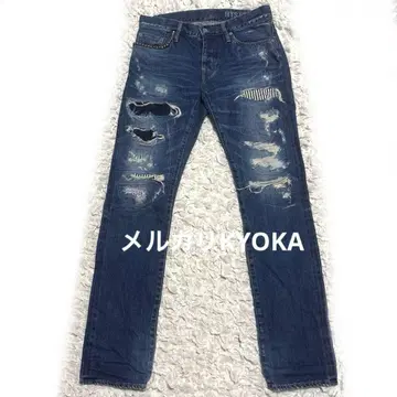 기무라 타쿠야 애용 HYSTERIC GLAMOUR 히스 데미지 데님 파랑