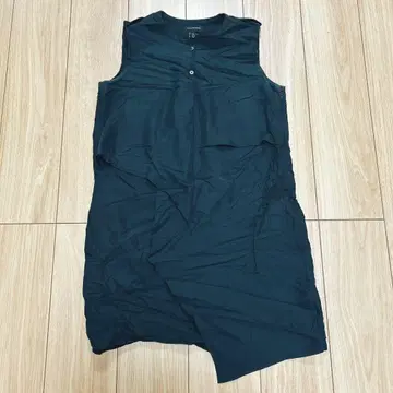 클럽 모나코 원피스 세운 옷깃 슬리브리스 변형 무지 4 블랙 면 외출복