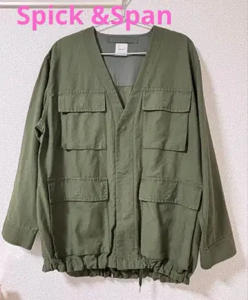 Spick & Span 노카라 자켓 카키