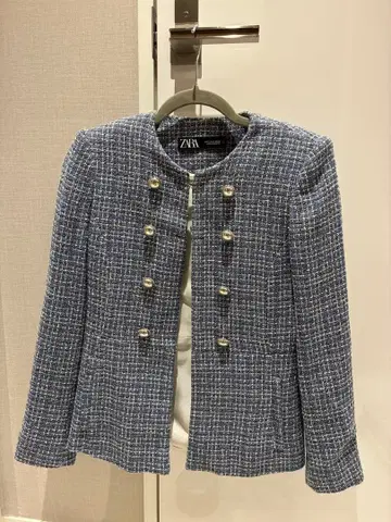 ZARA 트위드 자켓 블루
