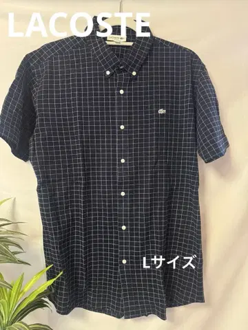 LACOSTE 라코스테 반팔 셔츠 체크 무늬 슬림 핏