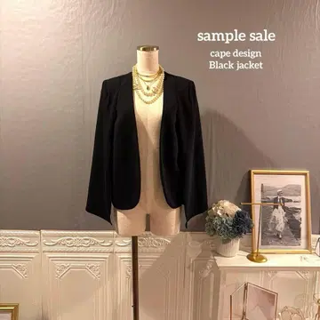 [ sample sale ] 케이프 디자인 스트레치 블랙 자켓