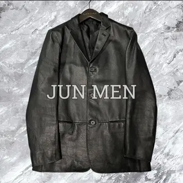 준맨 가죽 자켓 테일러드 천연 가죽 소가죽 블랙 M