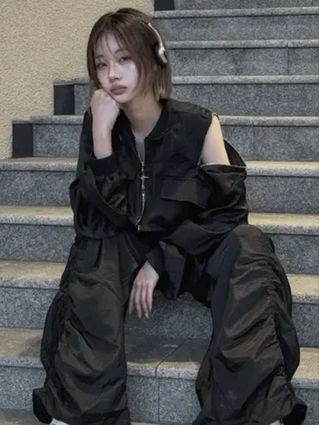 KsG 글리터 참 ma-1 서브컬쳐 모드 스트릿 숏 기장