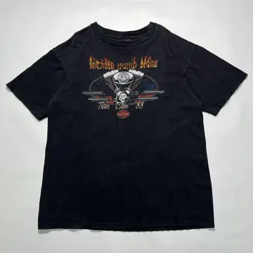 90s 할리 USA제 빈티지 티셔츠 XL 블랙 프레임스 8413