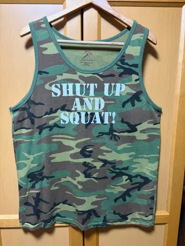 SHUT UP AND SQUAT 카모 패턴 탱크탑 XL 사이즈
