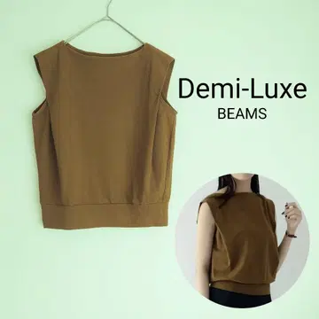 Demi-Luxe 슬리브리스 풀오버 보트넥 면 100% 일본제