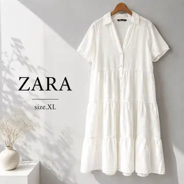 40 새상품급 빅 사이즈 ZARA 화이트 셔츠 원피스
