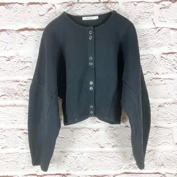 p285 MOUSSY 긴팔 크롭 가디건 블랙 F