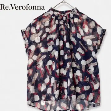 Re.Verofonna 베로폰나 프린트 개더 시어 블라우스 올 패턴